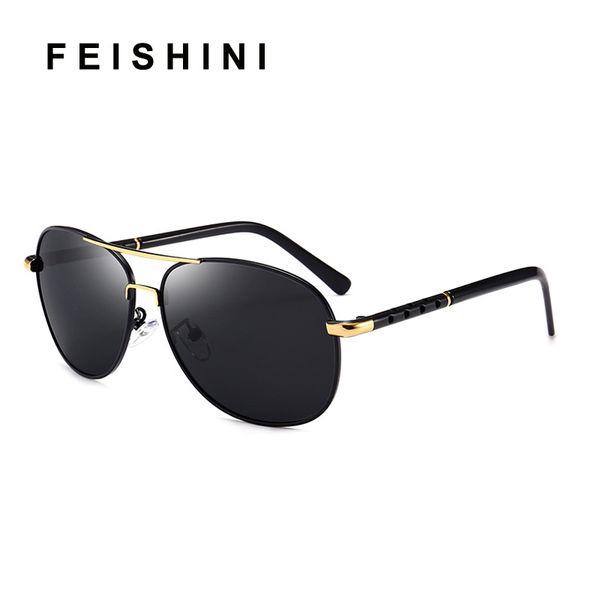 

feishini original driver sunglass ladies polarized uv protector clear brand sunglasses for men high strength metal prevent, White;black