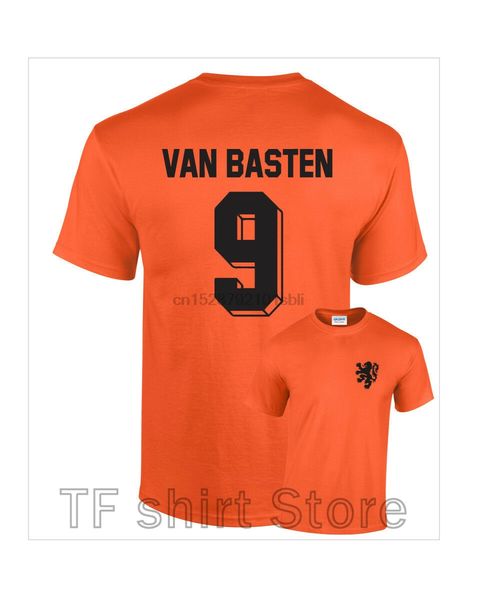 

funny print men t shirt women cool tshirt marco van basten holland netherlands no.9 mens retro football t-shirt