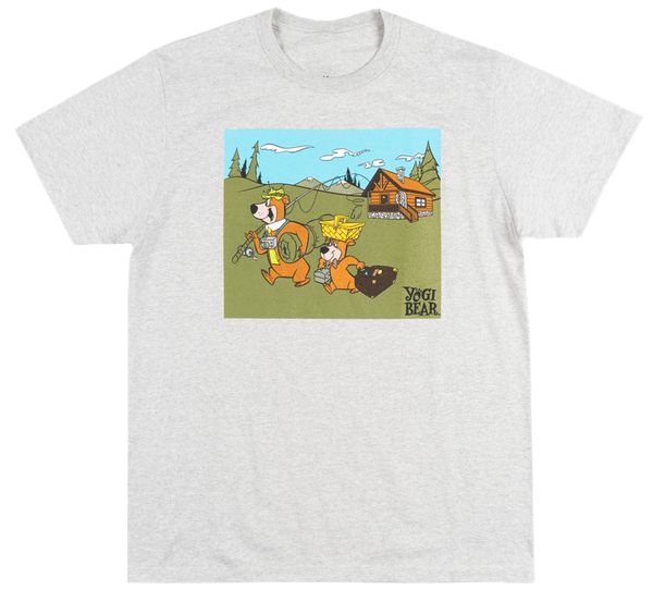 

yogi the bear boo boo t-shirt striped grey vintage cartoon tee hanna barbera street wear fashion tee shirt