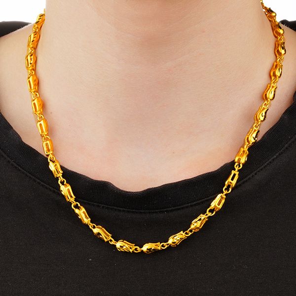 

chains 24k gold chain necklaces for men women jewelry never fade choker chian necklace, Silver