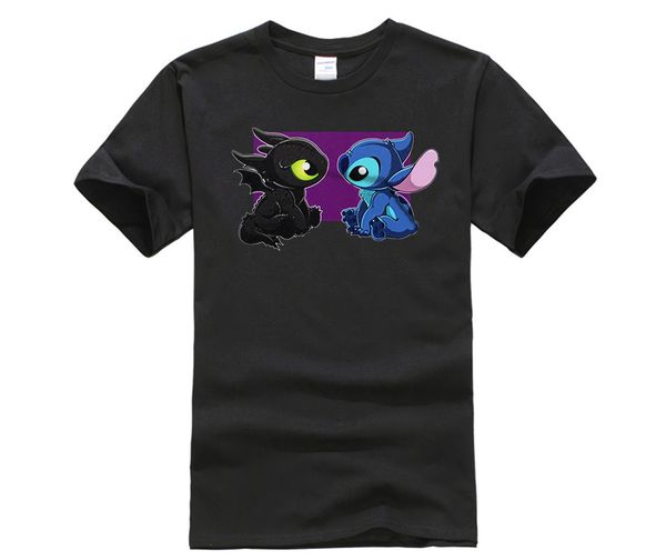 

tshirt men toothless dragon and stitch men's t shirt