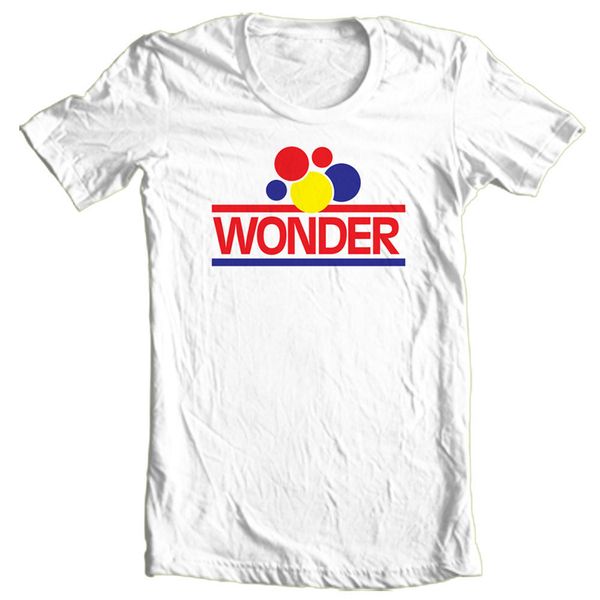 

wonder bread футболка ретро 80's 100% хлопок печатных graphic tee ed tv мода классический стиль tee shirt