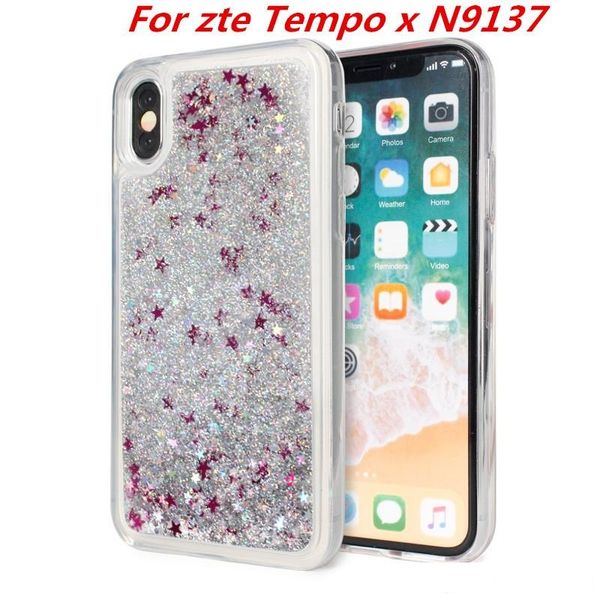 

quicksand case for zte blade force warp 8 n9517 tempo x n9137 max xl n9560 zmax pro z981 metropcs glitter liquid cover c