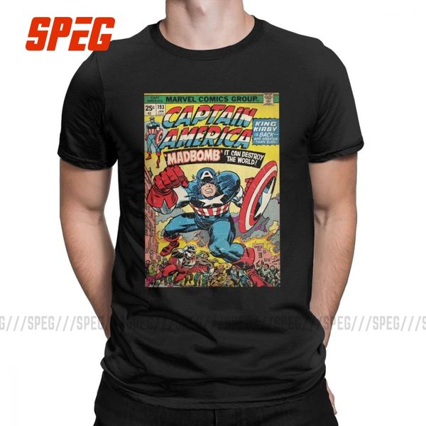 

captain america comic #193 men's t shirt humorous tees short sleeve crew neck t-shirt cotton unique for male plus size