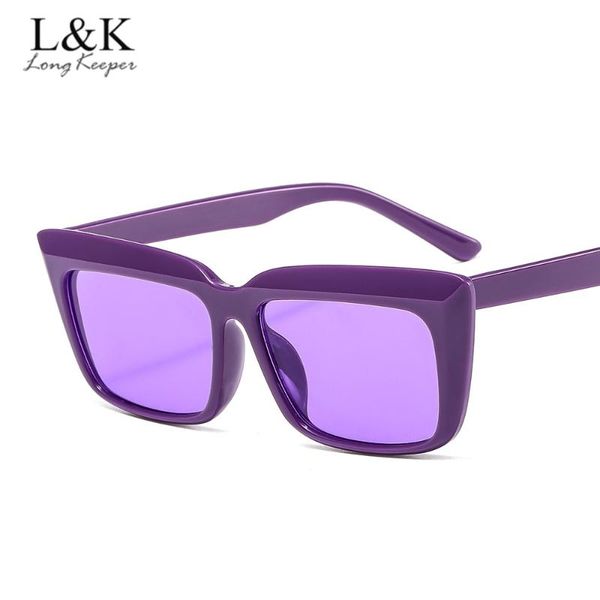 

retro cat eye sunglasses women brand designer plastic frame square sun glasses female black purple glasses uv400 oculos feminino, White;black