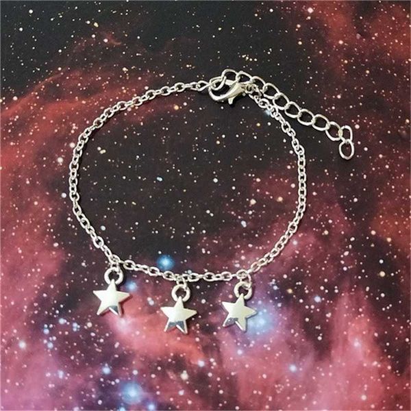

antiqiue silver color stars silver color bracelet, small star bracelet, space jewelry, charm christmas gift for her, Golden;silver