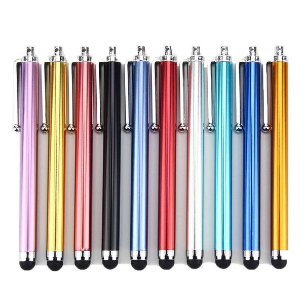 

capacitive universal screen metal stylus touch pen with clip for mobile phone