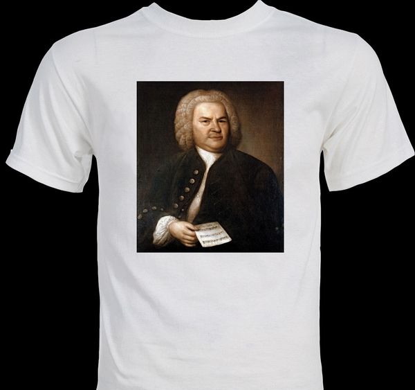 

tshirt homme 2019 male short sleeve cotton clothes tees j.s. bach classical music baroque composer screen printing t shirts