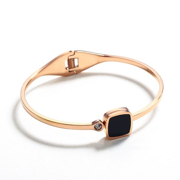 

meicialandat 2020 new titanium steel rose square black acrylic bracelet minimalist fashion bracelets for women