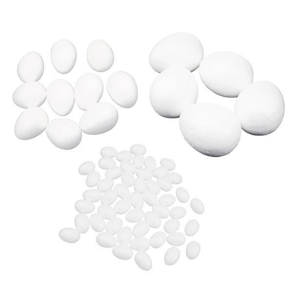 

65pcs white modelling craft polystyrene foam eggs 5/8/10cm
