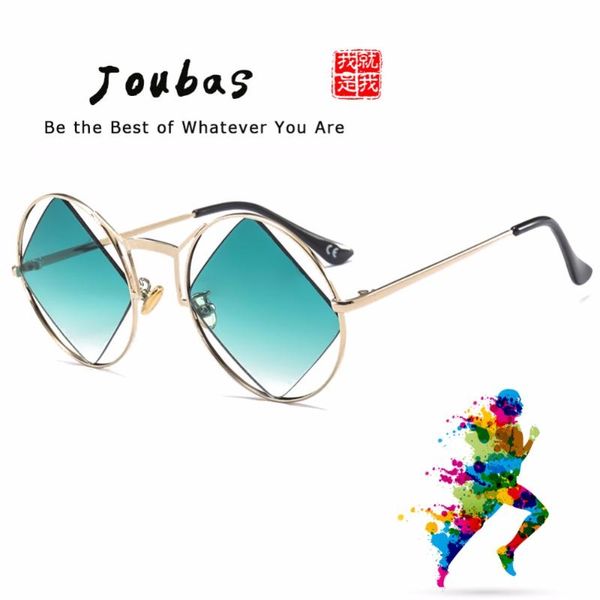 

sunglasses joubas round women men 2021 square hollow out sun glasses personality cool festival party goggles uv 38, White;black