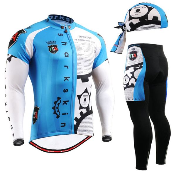 

2020 team sky cycling clothes sets cycling jersey cube gel padded long pants tights, Black;blue