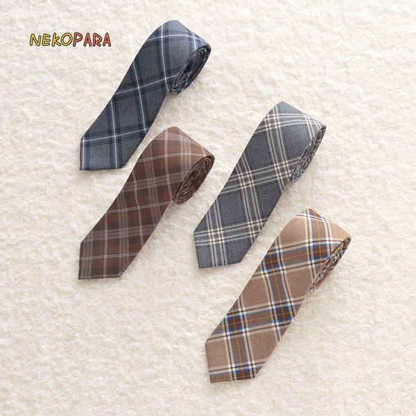 

new classic plaid necktie cute japanese school girls jk uniform student jacquard weave necktie, Blue;purple