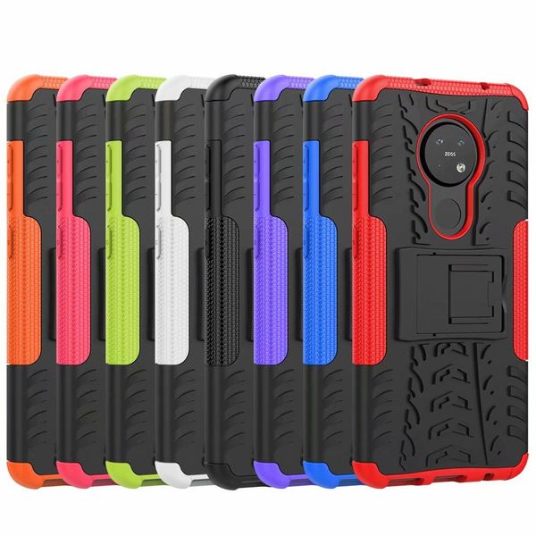 

2 in 1 comb armor hybrid impact kickstand case for nokia 2.3 2.1 2v 7.2 4.2 3.2