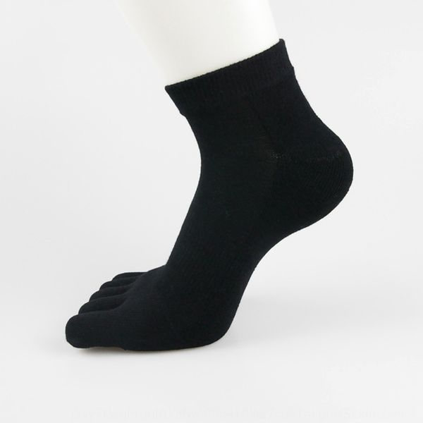 

winter short tube foot winter pin thickened terry five-finger men's cotton toe socks velvet sports snow socks hh5xm, Black
