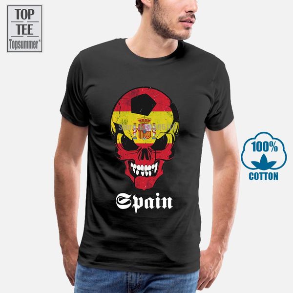 

classic spain footballer skull flag t shirt spanish fan hooligan banner