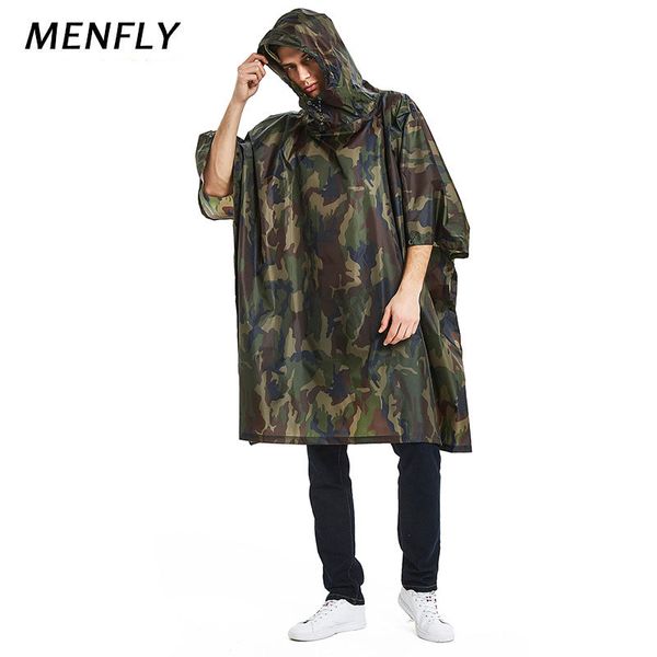 

menfly woodland raincoat outdoor men's women's hiking charge jacket waterproof raincoats cycling sports backpack cover poncho, Blue;black