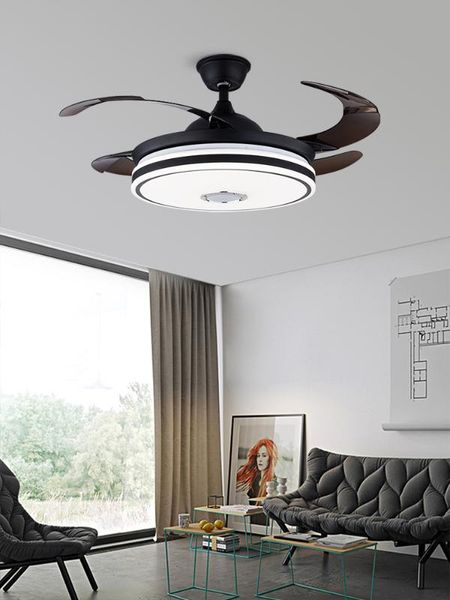

electric fans modern invisible fan lamp acrylic blade led ceiling remote control