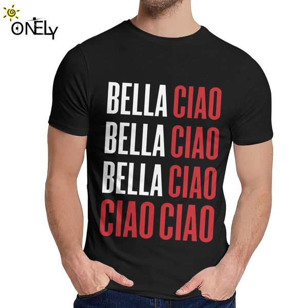 

fashionable la case de papel tee shirt men summer cool man 100% pure cotton money heist bella ciao t shirt fashion crewneck
