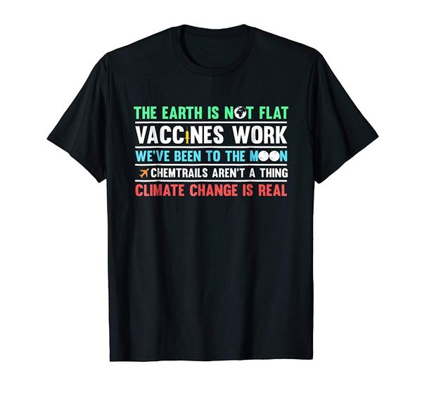 

наука t-shirt | земли не плоский вакцины work2018 новые 100% хлопок футболки для мужчин майка одежда плюс размер тис