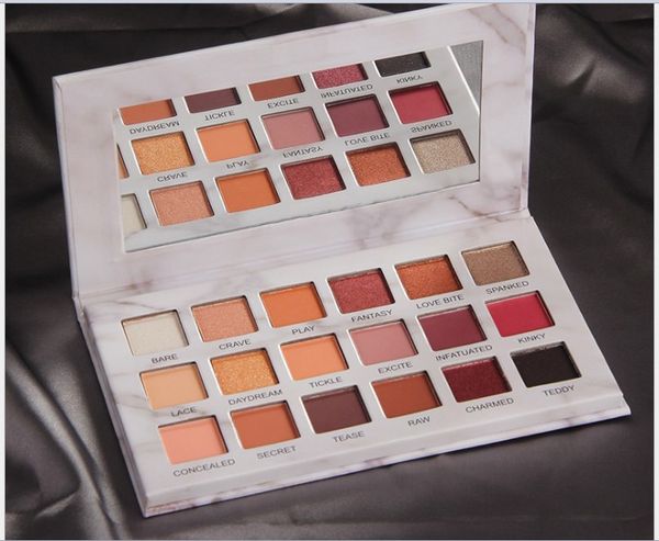 

wholesale makeup 18 color marble eye shadow tray pearl gloss bright grapefruit color eye shadow