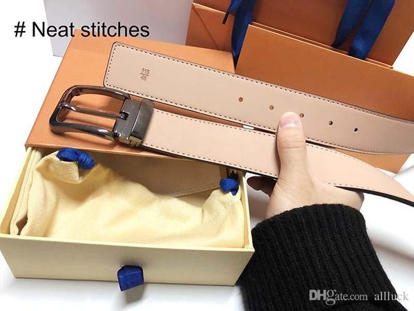 

designer belts for mens belts designer belt plaid luxury belt leather business belts flower women big gold/silver buckle with box ceintures, Black;brown