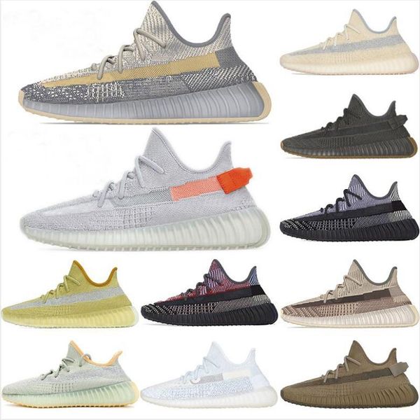 

2020 kanye west men women running shoes zebra cinder tail light reflective israfil asriel linen mens trainers sneakers with box