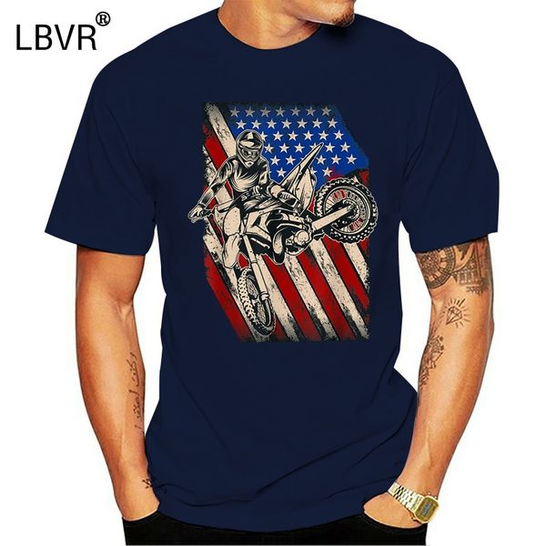

black vintage dirt bike motocross american flag 4th of july enduro t-shirt gym tee shirt
