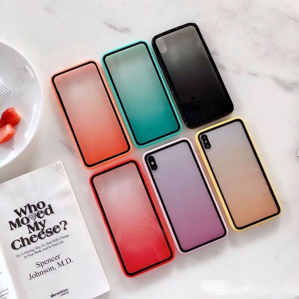 

for iphone xs/7p rainbow gradient high-end phone case p30 acrylic fall-proof full package x27 protective shell