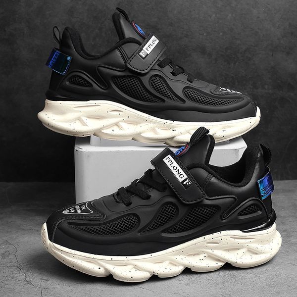 

boys shoes 2020 new style for autumn and winter korean children sports shoes er mian warm korean version of the large childrens shoes, Black