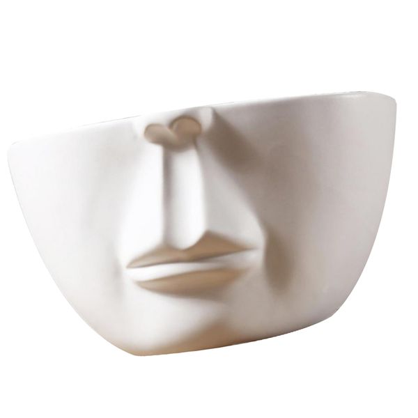 

modern ceramic plant pot human face figure flower holder vase home decor