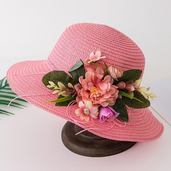

children hat new fashion sun hat flower breathable straw sun kids hats grils cute summer breathable baby, Yellow