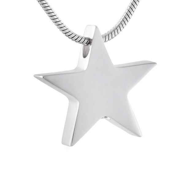 

chains shining star keepsakes cremation ashes jewelry collection urn necklace memorial holder stainless steel pendants, Silver