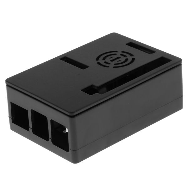 

black case cover enclosure shell box w/ air hole for raspberry pi 3b+/3b/2b