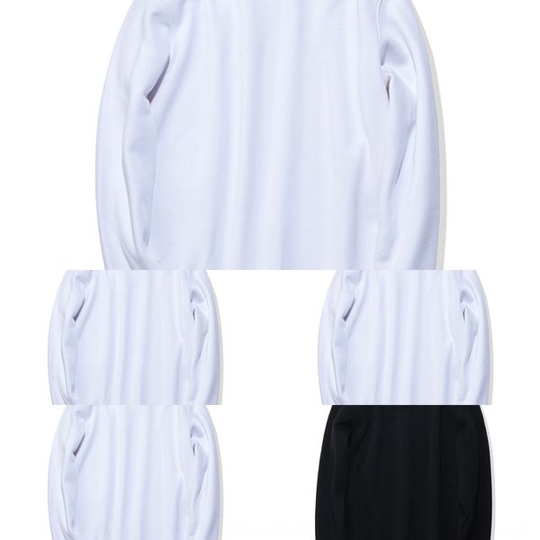 

men's autumn wool wooland winter new fashion brand casual solid color loose ribbed round neck thickened fleece sweater for men nji3s, Black