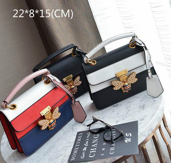 

new fashion women handbag style contrast color shoulder bags lock versatile one shoulder crossbody bag