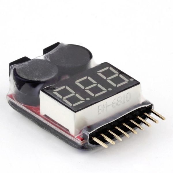 

for 1-8s lipo/li-ion/limn/li-fe battery voltage 2in1 tester low voltage buzzer alarm bb sound notice for model airplane uav