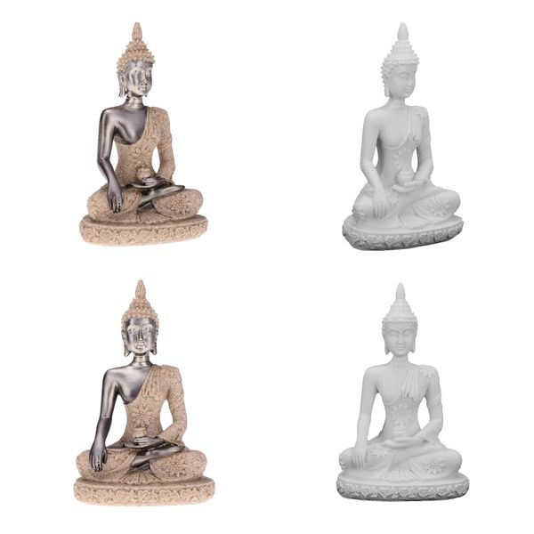 

sandstone buddhist buddha monk figurine sculpture statue home decor 2pcs