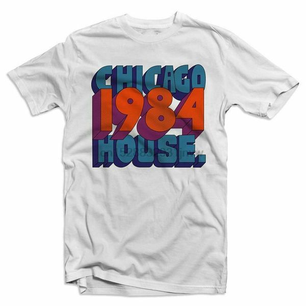 

1984 chicago acid house dance music rave dj mens t-shirt loose size ajax funny tee shirt
