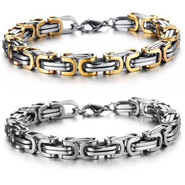 

fashion men's stainless steel bracelet titanium exquisite bracelets wholesale, Golden;silver