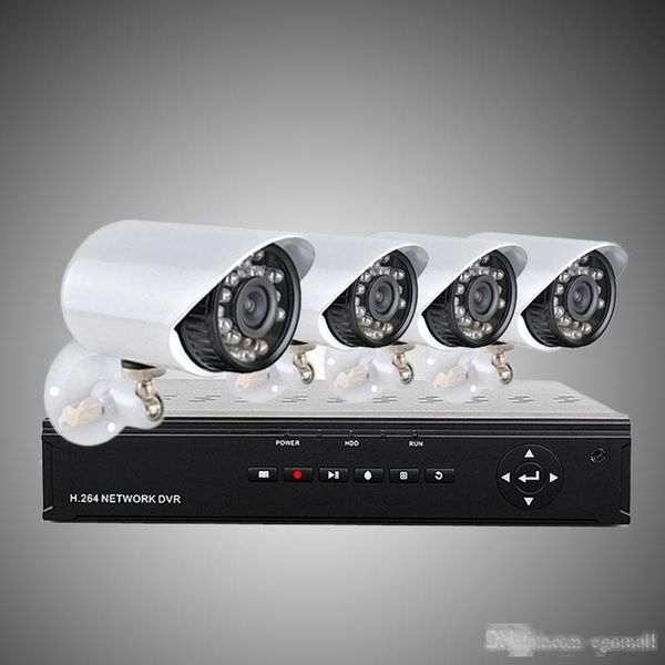 

upgrade home security system h.264 4ch 960h network dvr with 4pcs 700tvl color waterproof cameras, 500g hdd cctv system h203