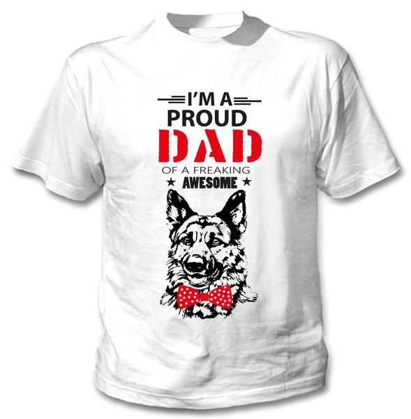 

2019 german shepherd - im a proud dad - new cotton white tshirt