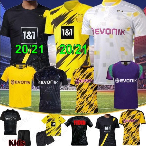 

borussia dortmund 17 haaland reyna 110th soccer jersey 19 20 21 hazard gotze reus witsel jersey paco alcacer football shirt men thai, Black;yellow