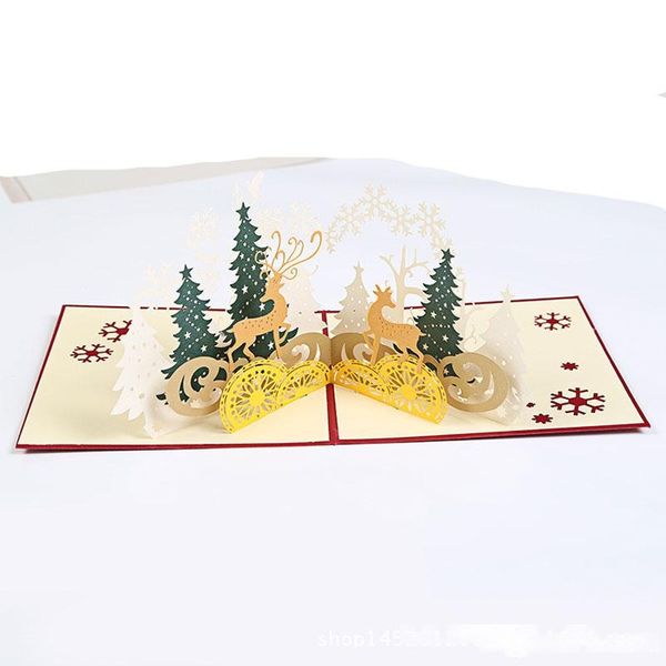 

new handmade christmas cards creative kirigami & origami 3d pop up greeting card christmas tree postcards ing