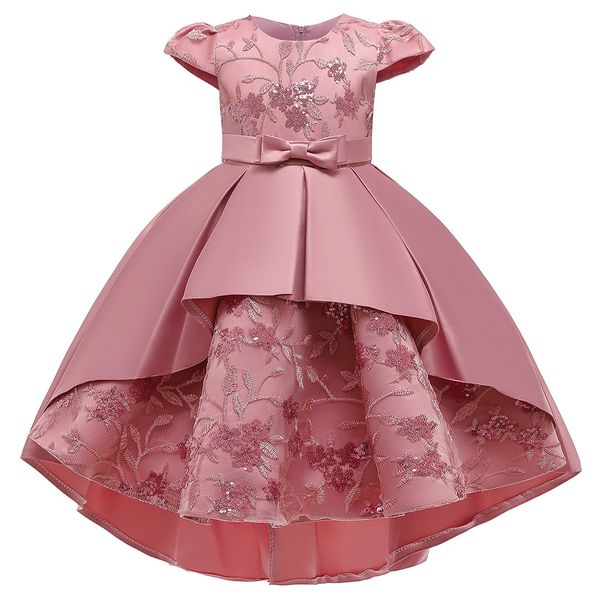 

new christmas party high-end embroidered women's dress princess tutu girl sleeve bow dovetail dress3--8teenage girls, Red;yellow