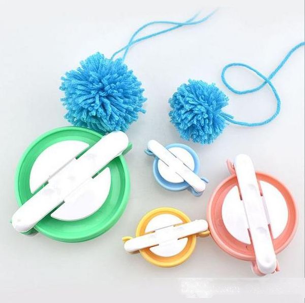 

4 sizes (small to large) of pom pom maker set for diy pompom kit fluff ball weaver maker