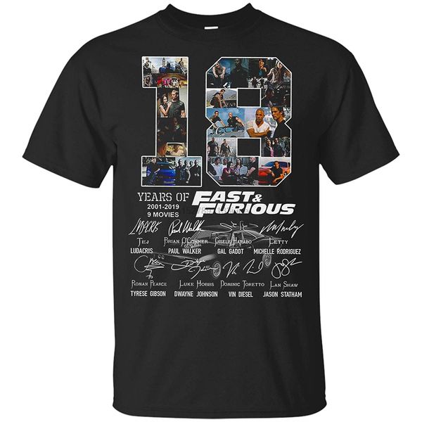 

jamila 18 years of fast and furious 2001 9 films signature tshirt t-shirt