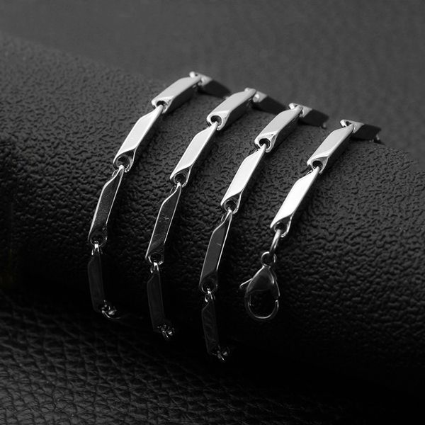 

fashion titanium steel melon seed chain stainless steel necklace men and women necklace wholesale sale, Silver