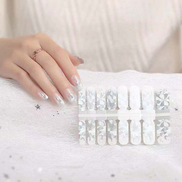 

stickers & decals 16 posts/1 sheet nail art uv gel polish wraps strips full cover colorful manicure tool, Black