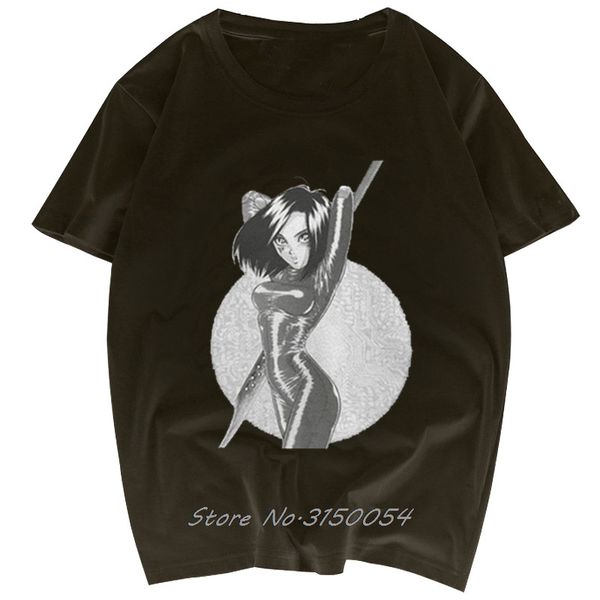 

мужская alita battle angel футболка gunnm галли меч урожай tshirt мужчины с коротким рукавом хлопок тис белый футболки hip hop harajuku